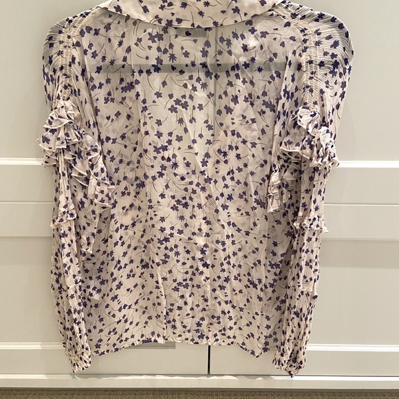 Berenice blouse with blue/red flowers - Picture 5 of 6